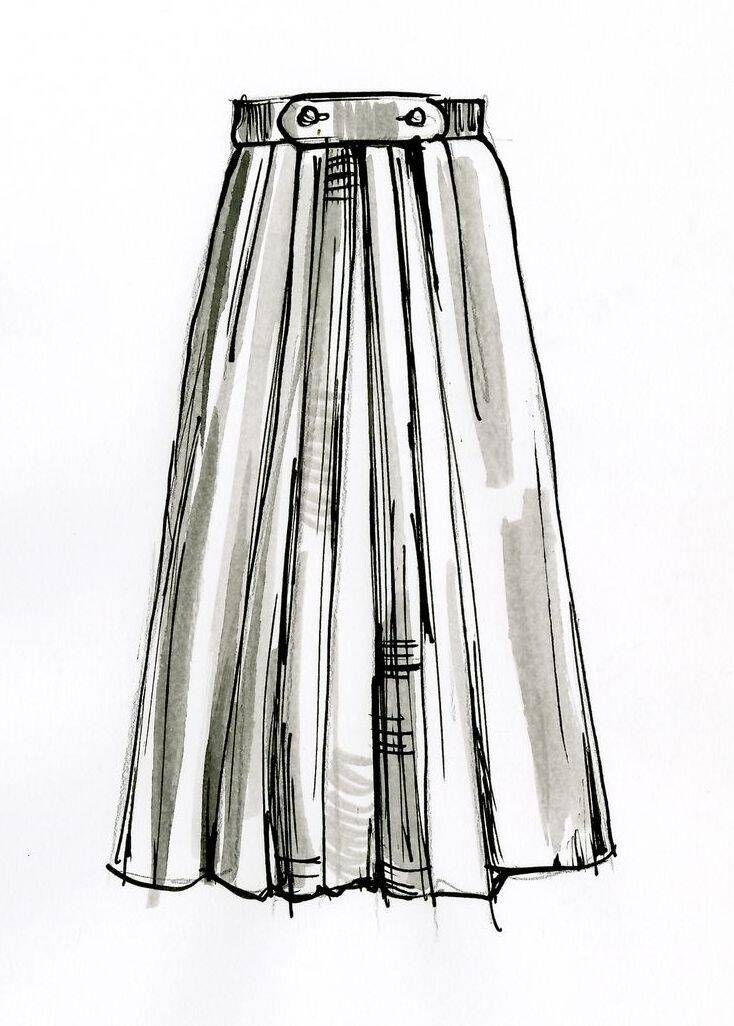 Rok Plisket Midi